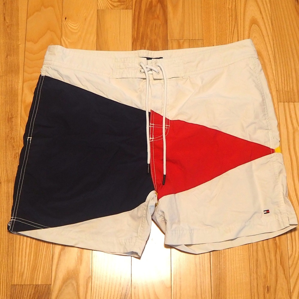 Tommy Hilfiger Mens Swim Trunks Sz XL Retro Nautica Flag Shorts